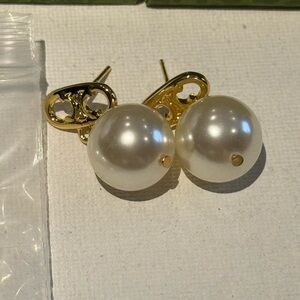 NEW Nordstrom Gold and White Pearl Drop Earrings
